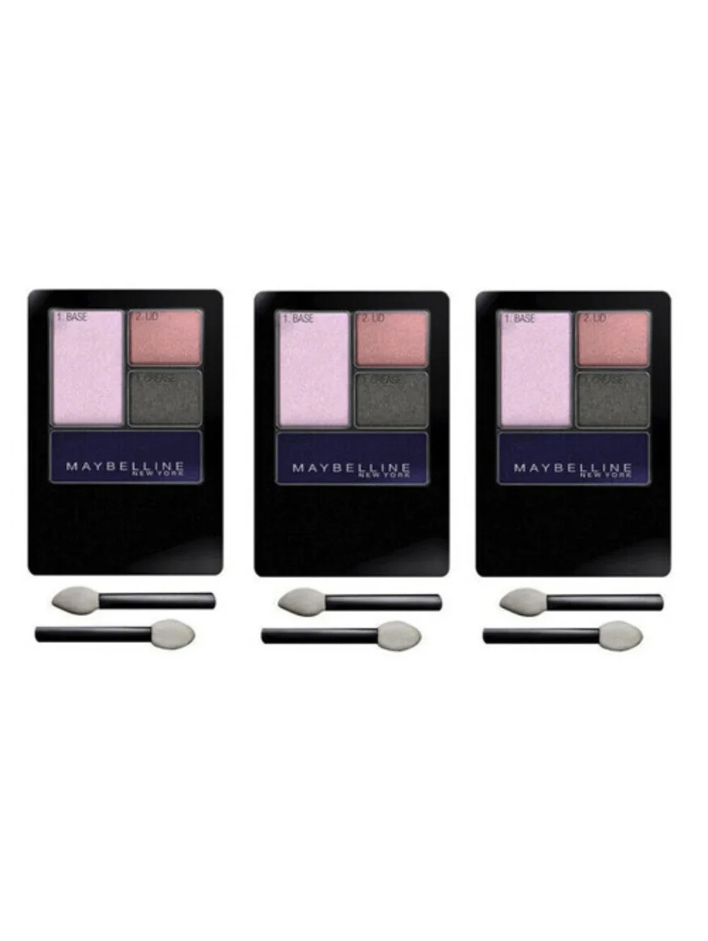 3-Pack NEW Maybelline Expert Wear Eye Shadow Quad 07Q Luminous Lilacs (Sealed)